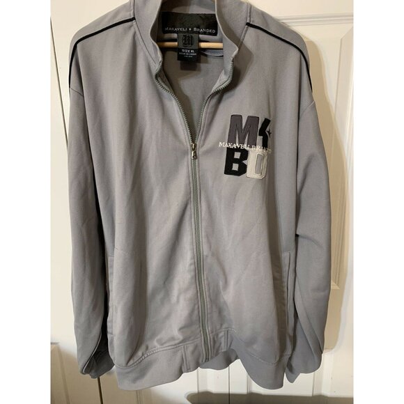 Makaveli Branded Tupac Shakur 2Pac Full Zip Track Jacket - Men’s XL Gray - Picture 6 of 11